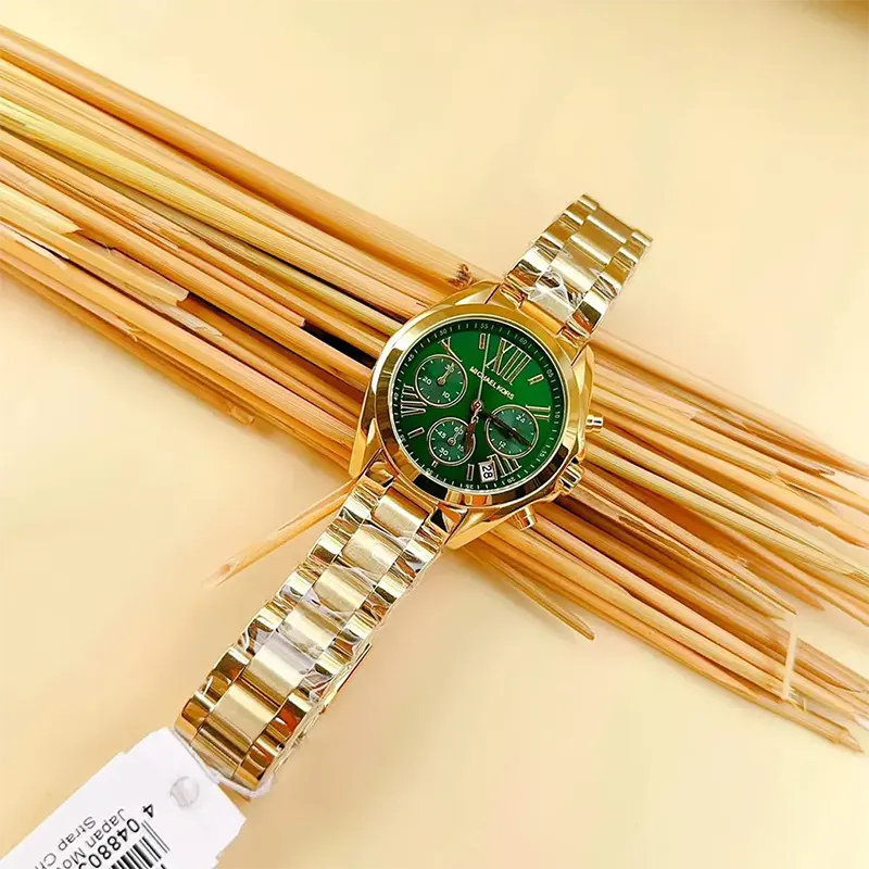 Michael Kors Mini Bradshaw Quartz Green Dial Ladies Watch- MK7257